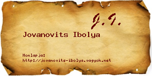 Jovanovits Ibolya névjegykártya